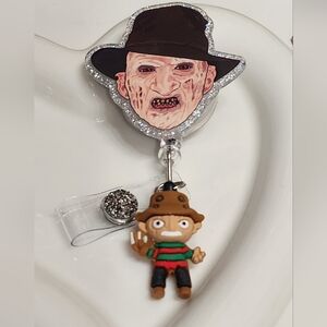Horror Badge Reel Alligator Clip Fre Kru ID Holder Halloween